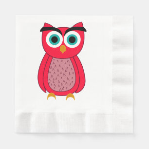 Mooie Roze Uil Illustratie Servet