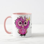 Mooie Roze Uil (Owld Cup) Bewerkbaar Mok (Links)
