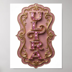 Mooie Roze ULTRA Grafisch Ontwerp Poster