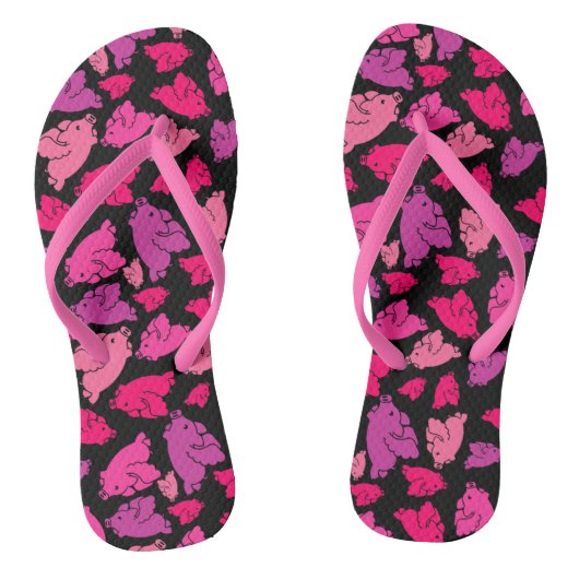 Mooie Roze Varkenspatroon Teenslippers (Voetbed)