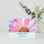 Mooie roze ventiel dicht foto bedankt briefkaart (Staand voorkant)