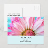 Mooie roze ventiel dicht foto bedankt briefkaart (Voorkant / Achterkant)