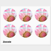 Mooie roze ventiel dicht foto bedankt ronde sticker (Vel)