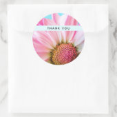 Mooie roze ventiel dicht foto bedankt ronde sticker (Tas)