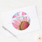 Mooie roze ventiel dicht foto bedankt ronde sticker (Envelop)