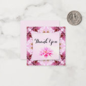 Mooie roze ventilator bedankt notitiekaartje (Voorkant / Achterkant in situ)
