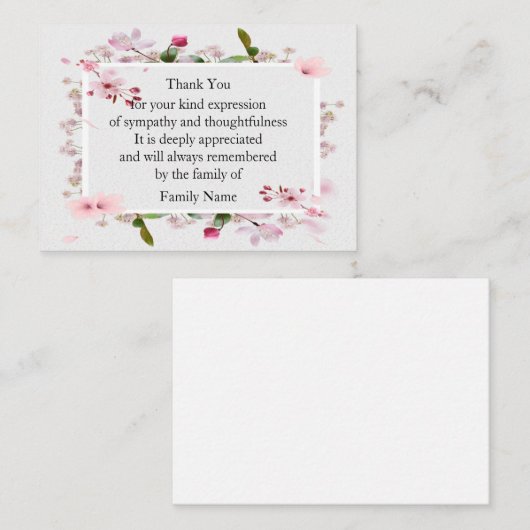 Mooie roze ventilator - Hartelijk dank Notitiekaartje (Voorkant / Achterkant)