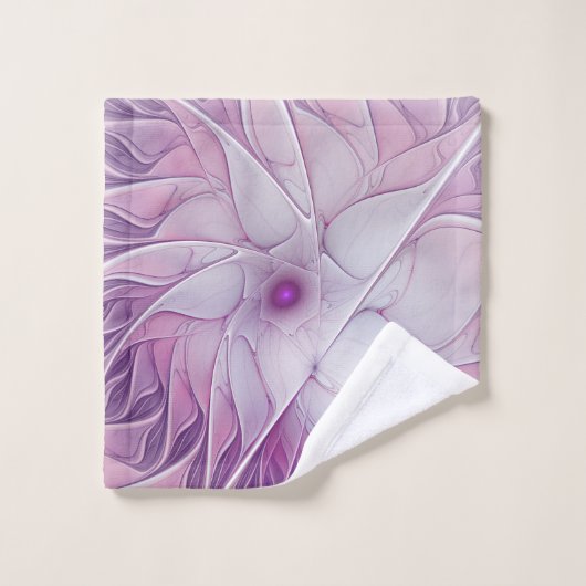 Mooie roze ventilator moderne Abstracte fractale k Bad Handdoek (Wasdoekje)