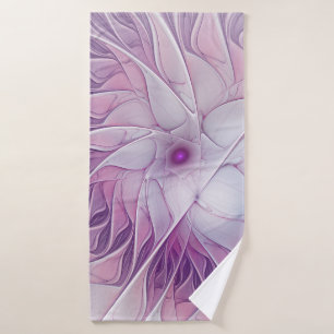 Mooie roze ventilator moderne Abstracte fractale k Badhanddoek