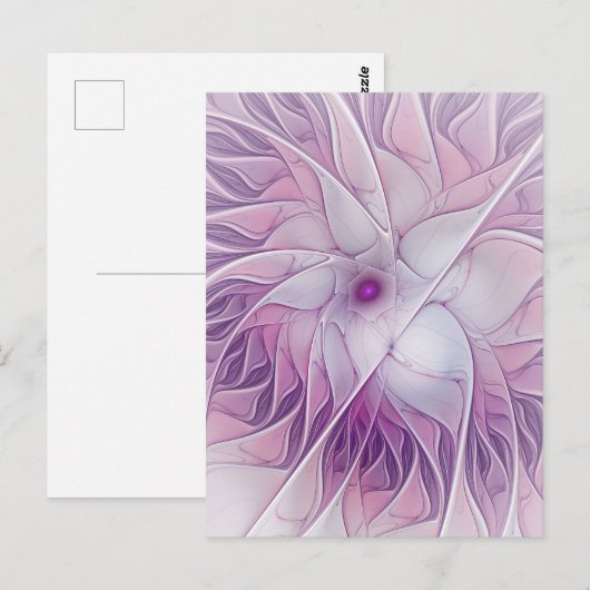 Mooie roze ventilator moderne Abstracte fractale k Briefkaart (Voorkant / Achterkant)