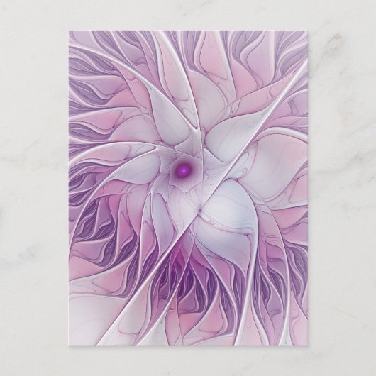 Mooie roze ventilator moderne Abstracte fractale k Briefkaart (Voorkant)