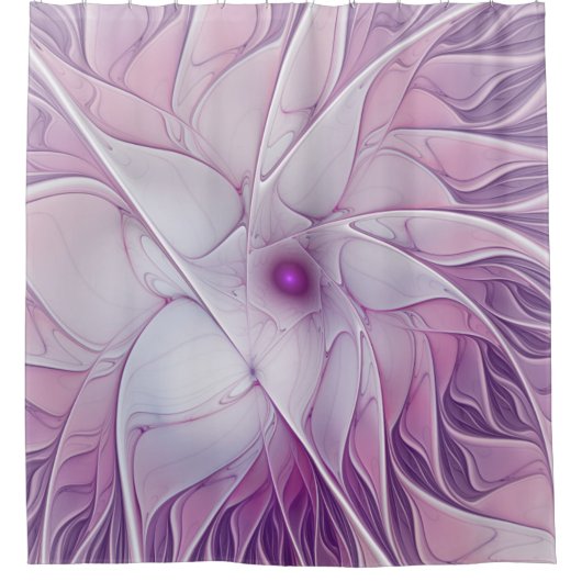 Mooie roze ventilator moderne Abstracte fractale k Douchegordijn (Voorkant)
