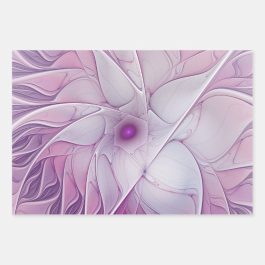 Mooie roze ventilator moderne Abstracte fractale k Inpakpapier Vel (Voorkant 2)