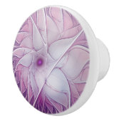 Mooie roze ventilator moderne Abstracte fractale k Keramische Knop (Rechts)