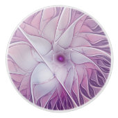 Mooie roze ventilator moderne Abstracte fractale k Keramische Knop (Voorkant)