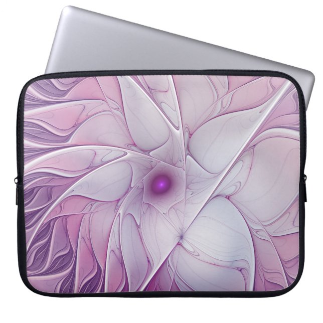 Mooie roze ventilator moderne Abstracte fractale k Laptop Sleeve (Voorkant)