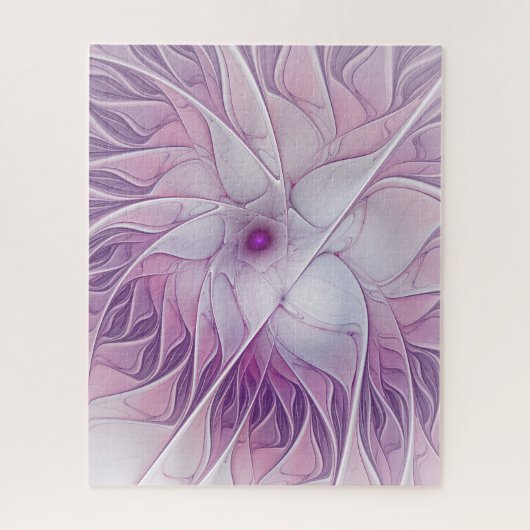 Mooie roze ventilator moderne Abstracte fractale k Legpuzzel (Verticaal)