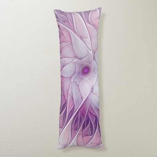 Mooie roze ventilator moderne Abstracte fractale k Lichaamskussen (Achterkant (Verticaal))