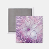 Mooie roze ventilator moderne Abstracte fractale k Magneet (Voorkant / Achterkant)