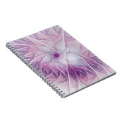 Mooie roze ventilator moderne Abstracte fractale k Notitieboek (Rechterzijde)