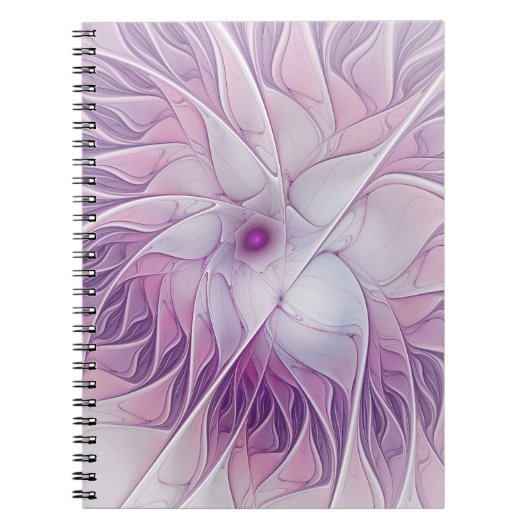 Mooie roze ventilator moderne Abstracte fractale k Notitieboek (Voorkant)