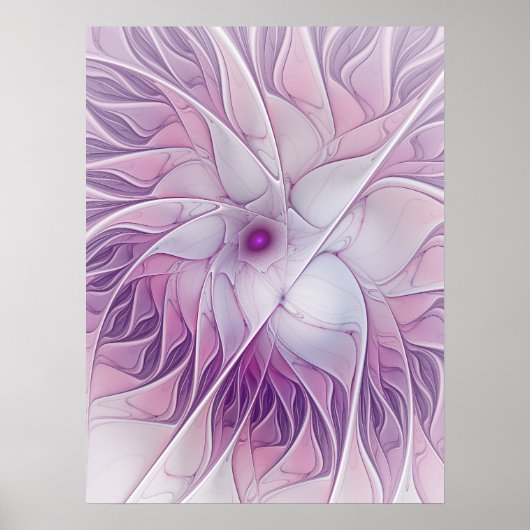 Mooie roze ventilator moderne Abstracte fractale k Poster (Voorkant)