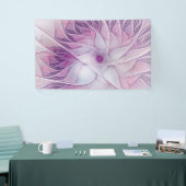 Mooie roze ventilator moderne Abstracte fractale k Spandoek (Beurs)