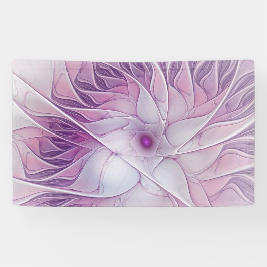 Mooie roze ventilator moderne Abstracte fractale k Spandoek (Horizontaal)