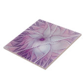 Mooie roze ventilator moderne Abstracte fractale k Tegeltje (Zijkant)