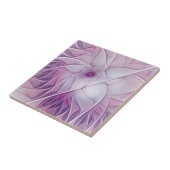 Mooie roze ventilator moderne Abstracte fractale k Tegeltje (Zijkant)