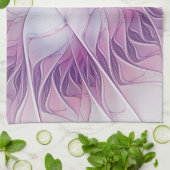 Mooie roze ventilator moderne Abstracte fractale k Theedoek (Gevouwen)