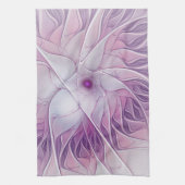 Mooie roze ventilator moderne Abstracte fractale k Theedoek (Verticaal)