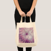 Mooie roze ventilator moderne Abstracte fractale k Tote Bag (Voorkant (product))