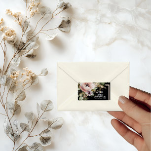 Mooie roze ventilator op Gold Return-adres Etiket