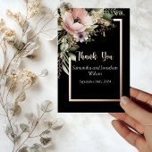 Mooie roze ventilator op Roos Gold Hartelijk dank Folie Uitnodiging