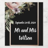 Mooie roze ventilator op Roos weddenschappen Wijn Etiket (Enkel label)