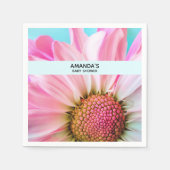 Mooie roze ventilator Sluit foto-Baby shower af Servet (Voorkant)