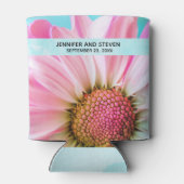 Mooie roze ventilator sluit foto-bruiloft dicht blikjeskoeler (Achterkant)