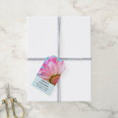 Mooie roze ventilator sluit foto-bruiloft dicht cadeaulabel (Met Touw)