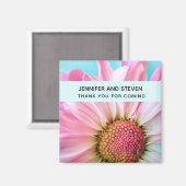 Mooie roze ventilator sluit foto-bruiloft dicht magneet (Voorkant / Achterkant)