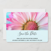 Mooie roze ventilator sluit foto-bruiloft dicht save the date (Voorkant)