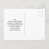 Mooie roze ventilator Sluit foto-Moederdag op Feestdagenkaart (Achterkant)