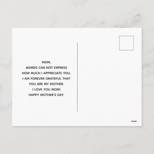 Mooie roze ventilator Sluit foto-Moederdag op Feestdagenkaart (Achterkant)