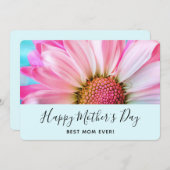 Mooie roze ventilator Sluit foto-Moederdag op Feestdagenkaart (Voorkant / Achterkant)