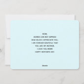 Mooie roze ventilator Sluit foto-Moederdag op Feestdagenkaart (Achterkant)