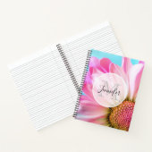 Mooie roze ventilator sluit foto-monogram af notitieboek (Binnen)