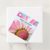 Mooie roze ventilator Sluit foto van zaterdag af Bedankjes Labels (In situ)