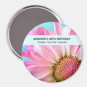 Mooie roze ventilator Sluit foto van zaterdag af Magneet (Voorkant / Achterkant)