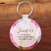 Mooie roze ventilator Sluit foto van zaterdag af Sleutelhanger (Voorkant)