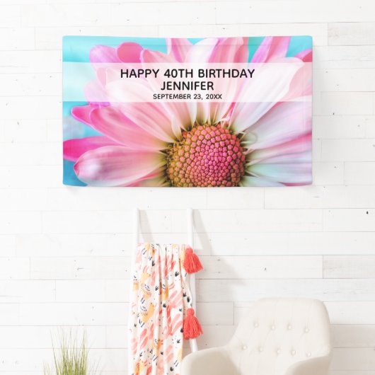 Mooie roze ventilator Sluit foto van zaterdag af Spandoek (Insitu)